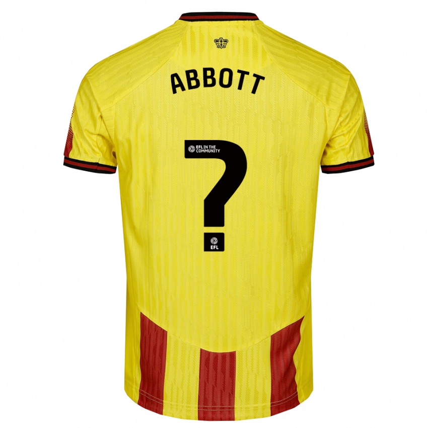 נשים ג'ורג' אבוט #0 צהוב אדום ג'רזי ביתית 2025/26 חולצה קצרה