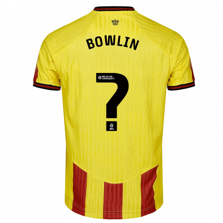 נשים Amani Bowlin #0 צהוב אדום ג'רזי ביתית 2025/26 חולצה קצרה