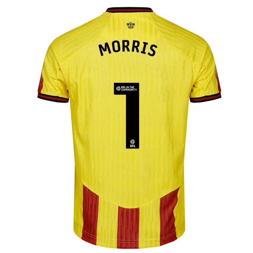נשים Sam Morris #1 צהוב אדום ג'רזי ביתית 2025/26 חולצה קצרה