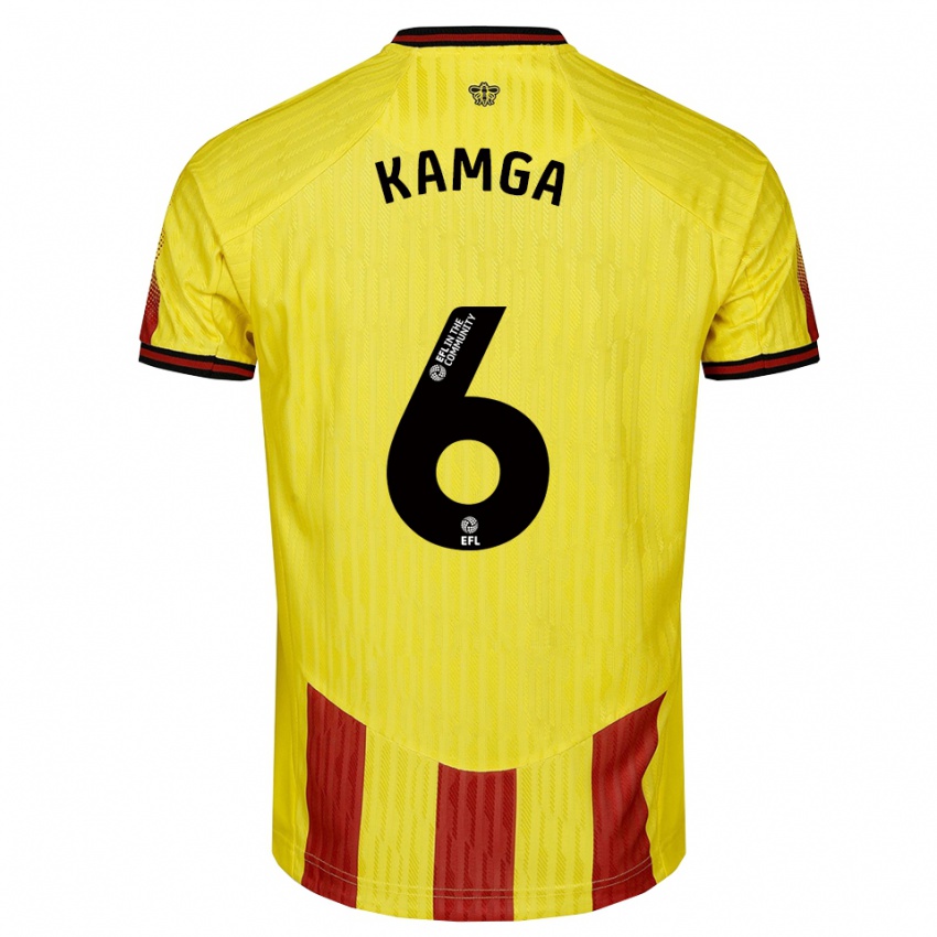 נשים איאן קמגה #6 צהוב אדום ג'רזי ביתית 2025/26 חולצה קצרה