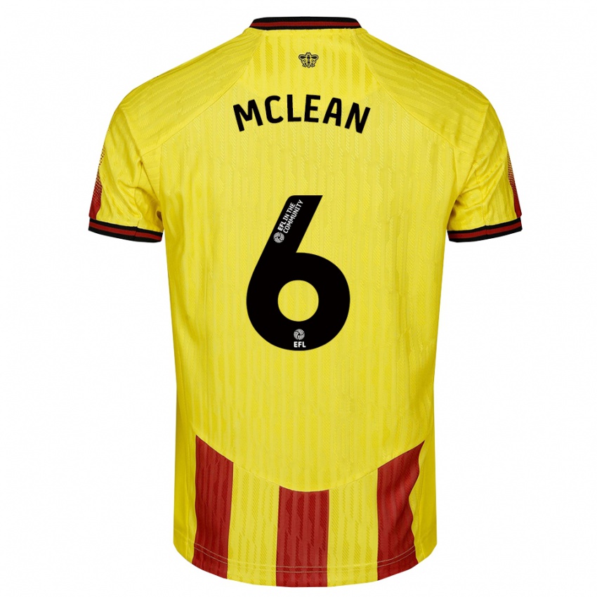 נשים Sophie Mclean #6 צהוב אדום ג'רזי ביתית 2025/26 חולצה קצרה