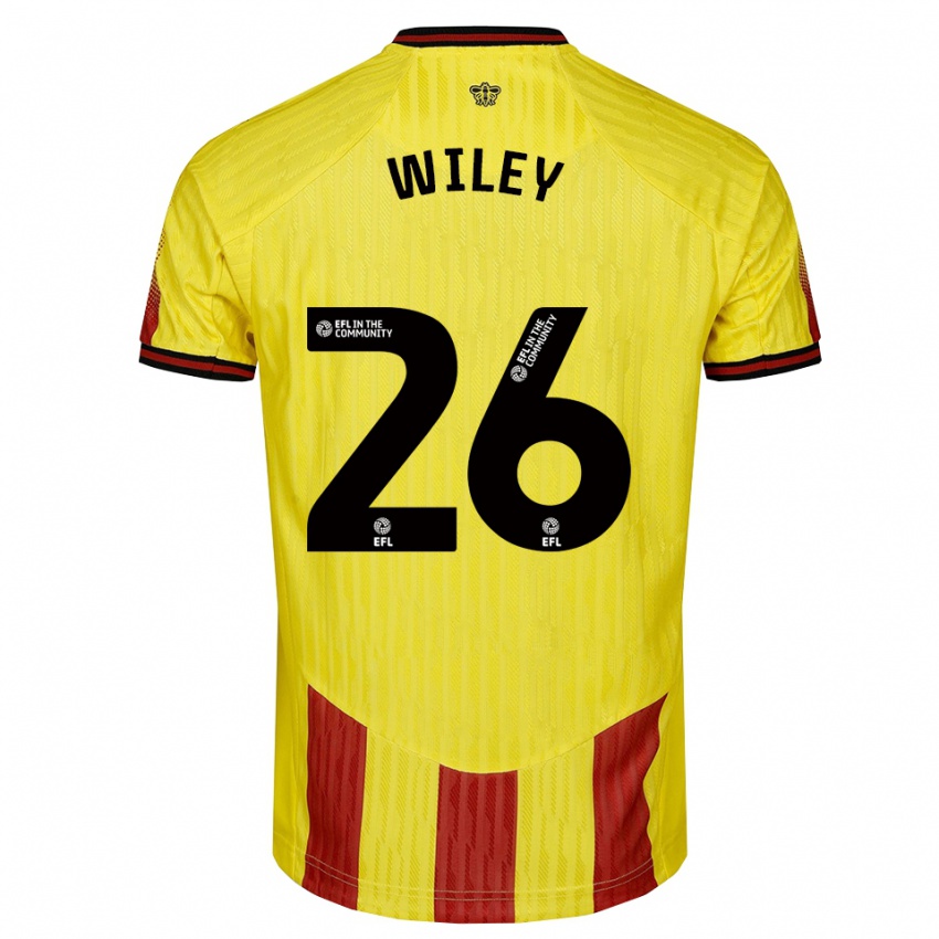 נשים קיילב ויילי #26 צהוב אדום ג'רזי ביתית 2025/26 חולצה קצרה