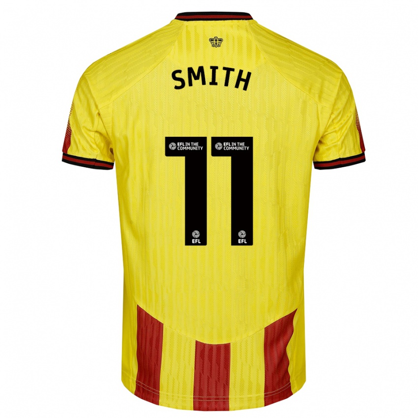 נשים Max Smith #11 צהוב אדום ג'רזי ביתית 2025/26 חולצה קצרה