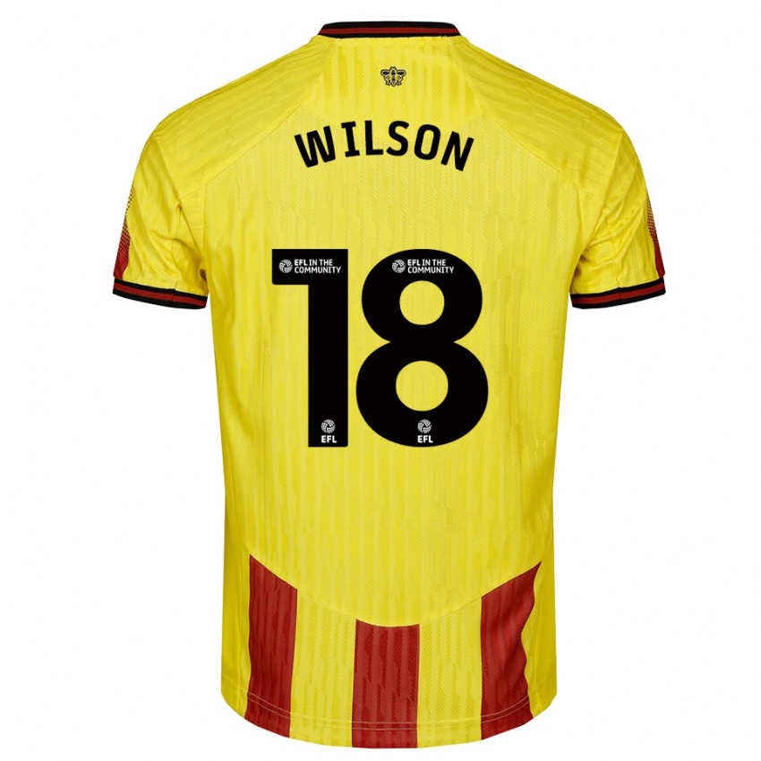 נשים Poppy Wilson #18 צהוב אדום ג'רזי ביתית 2025/26 חולצה קצרה