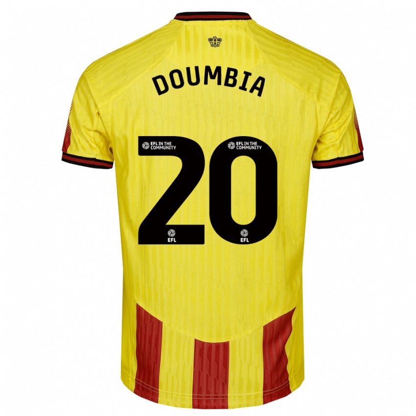 נשים ממאדו דומביה #20 צהוב אדום ג'רזי ביתית 2025/26 חולצה קצרה נשים ממאדו דומביה #20 צהוב אדום ג'רזי ביתית 2025/26 חולצה קצרה