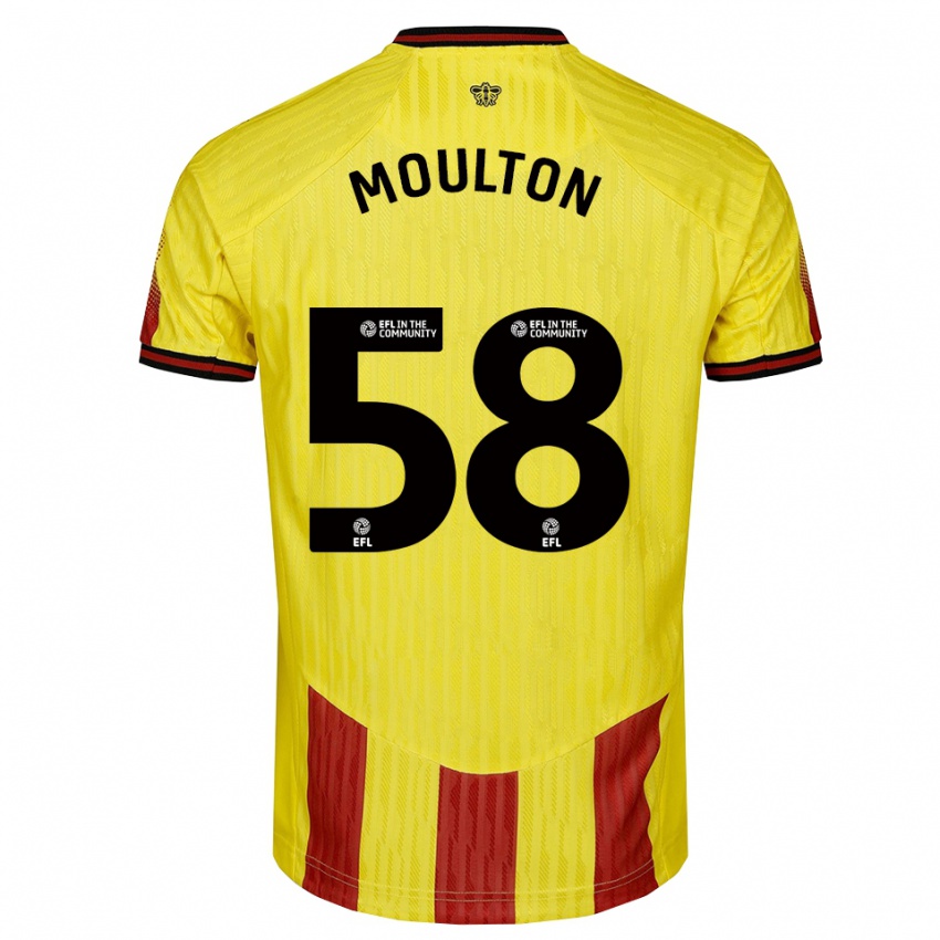 נשים ג׳יי-די מולטון #58 צהוב אדום ג'רזי ביתית 2025/26 חולצה קצרה