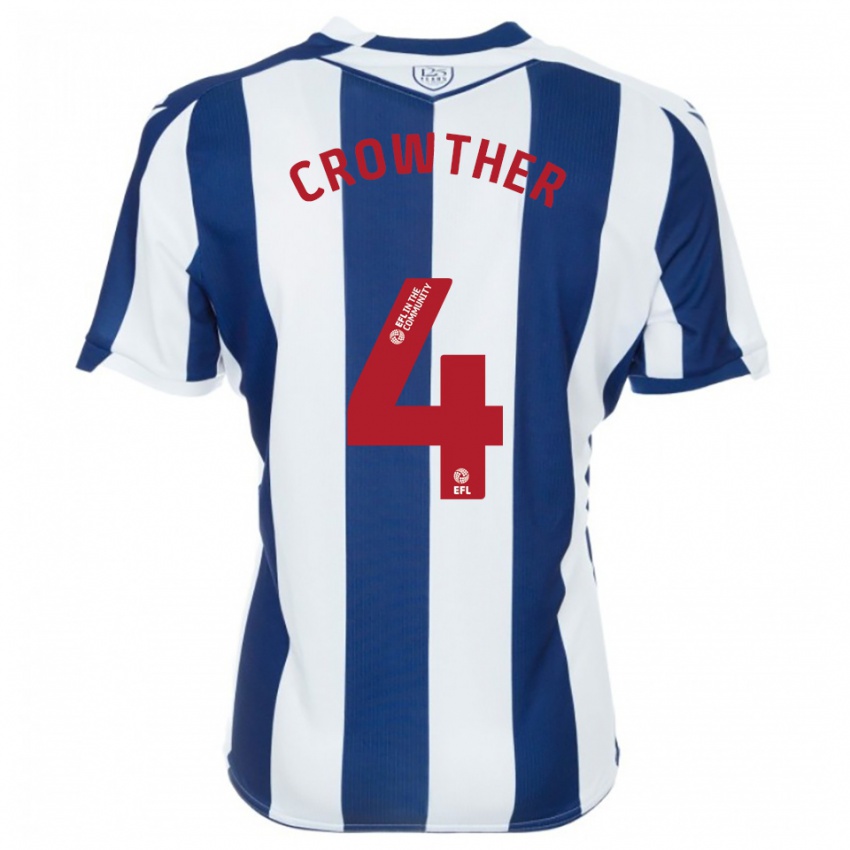 נשים Matthew Crowther #4 כחול נייבי לבן ג'רזי ביתית 2025/26 חולצה קצרה