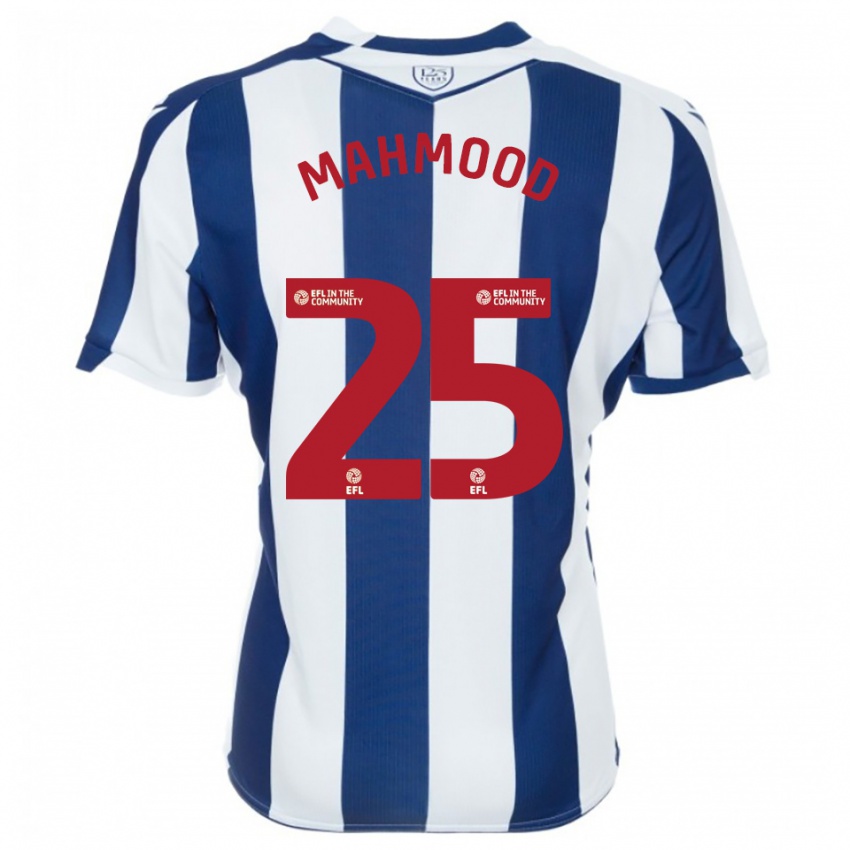 נשים מחמוד #25 כחול נייבי לבן ג'רזי ביתית 2025/26 חולצה קצרה