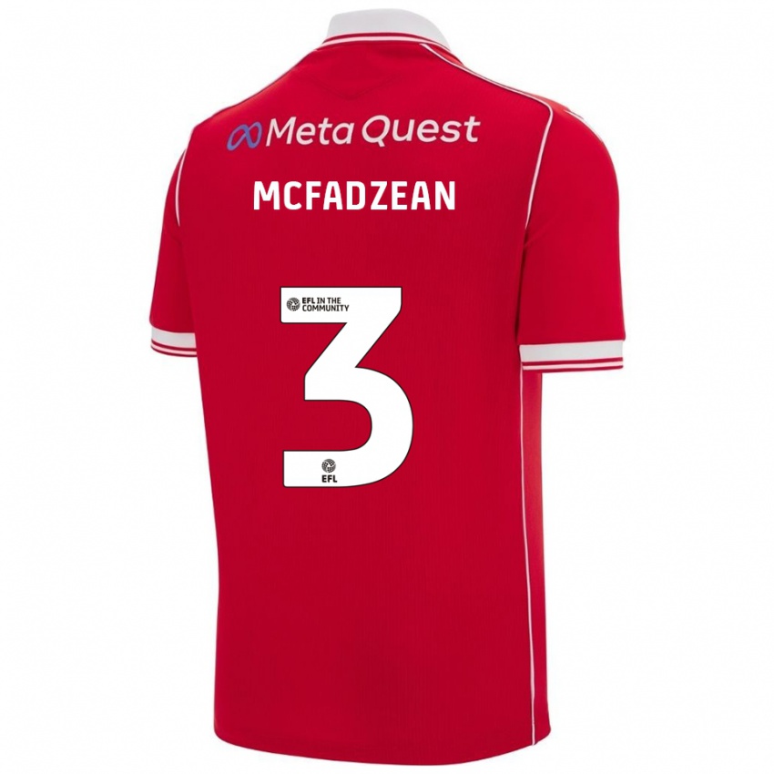 נשים קאלום מקפאדז'אן #3 אדום לבן ג'רזי ביתית 2025/26 חולצה קצרה