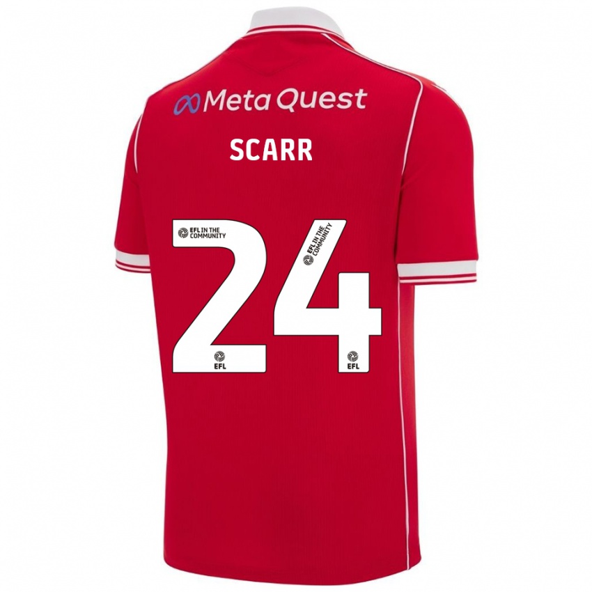 נשים דן סקאר #24 אדום לבן ג'רזי ביתית 2025/26 חולצה קצרה