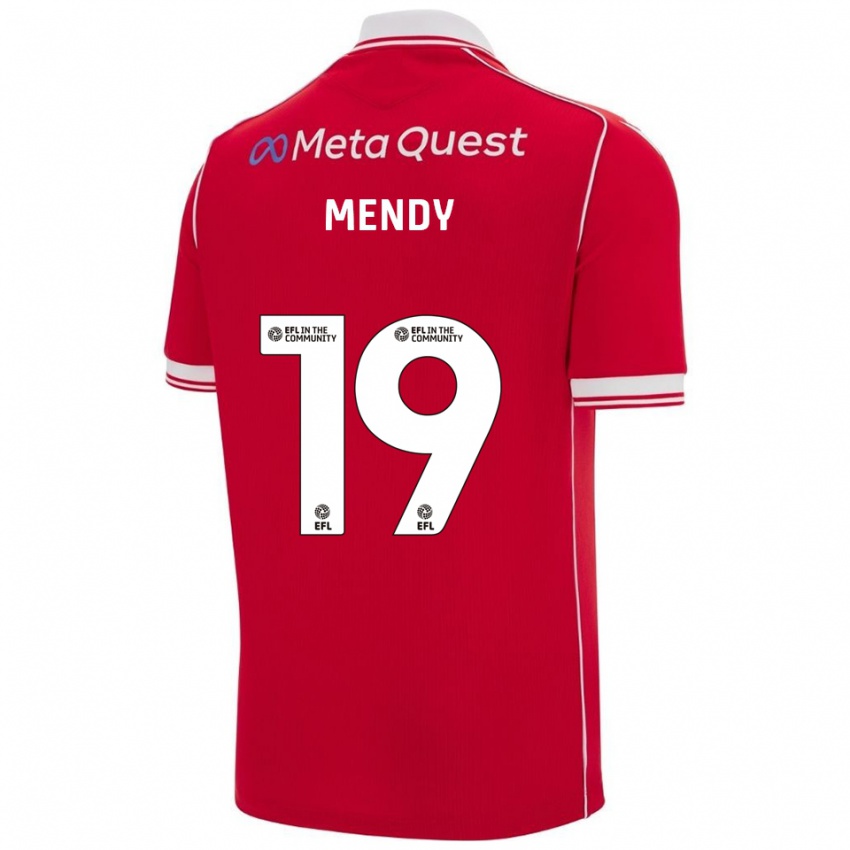 נשים ג׳ייקוב מנדי #19 אדום לבן ג'רזי ביתית 2025/26 חולצה קצרה