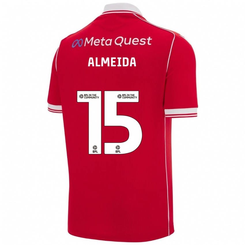 נשים Daymeon Almeida #15 אדום לבן ג'רזי ביתית 2025/26 חולצה קצרה