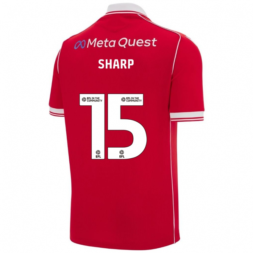 נשים קייטי שארפ #15 אדום לבן ג'רזי ביתית 2025/26 חולצה קצרה