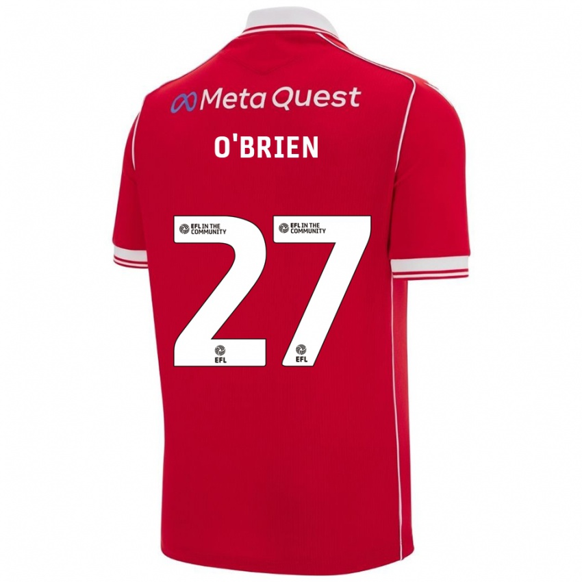 נשים לואיס או'בריאן #27 אדום לבן ג'רזי ביתית 2025/26 חולצה קצרה