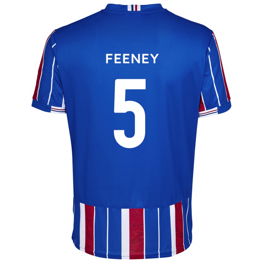 נשים מורגן פיני #5 כחול אדום לבן ג'רזי ביתית 2025/26 חולצה קצרה