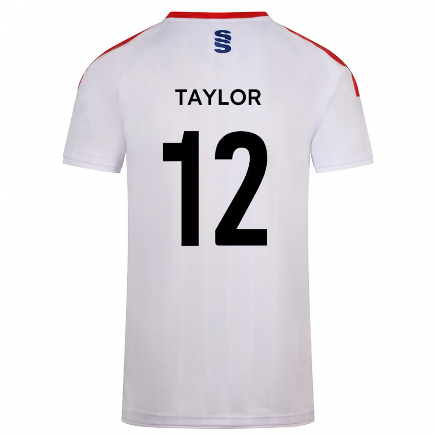 נשים Max Taylor #12 לבן כחול נייבי ג'רזי ביתית 2025/26 חולצה קצרה