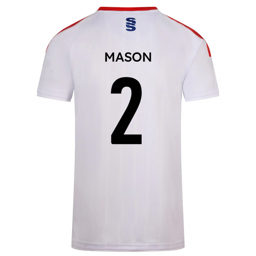 נשים Beth Mason #2 לבן כחול נייבי ג'רזי ביתית 2025/26 חולצה קצרה