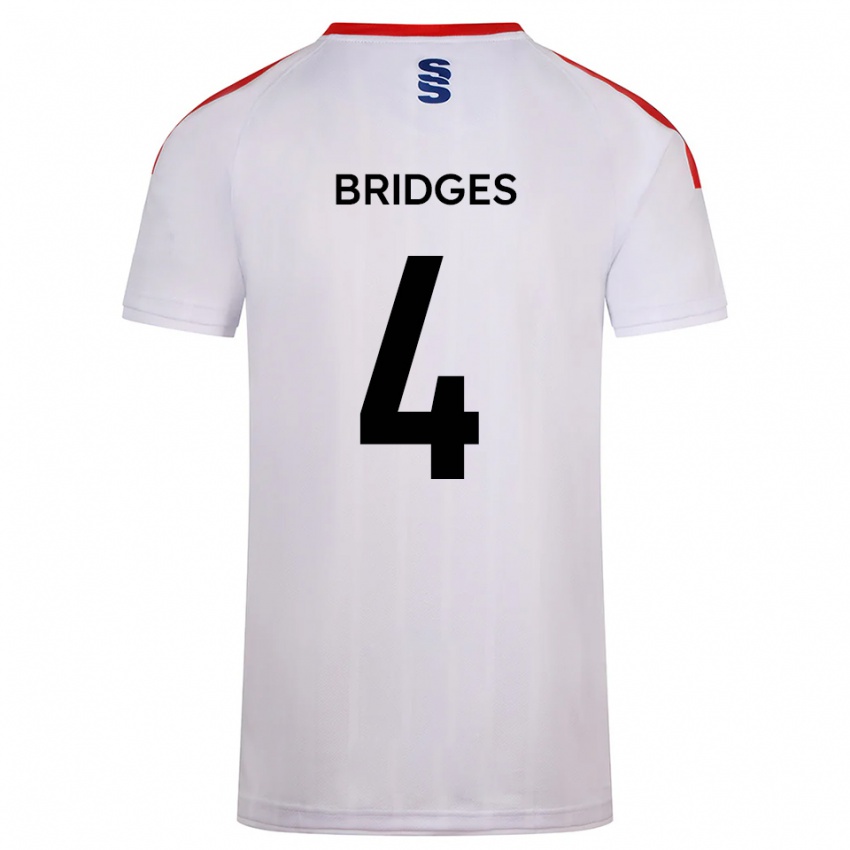 נשים Jacob Bridges #4 לבן כחול נייבי ג'רזי ביתית 2025/26 חולצה קצרה