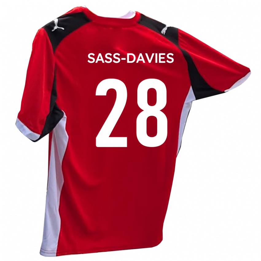 נשים בילי סאס-דייוויס #28 אדום לבן ג'רזי ביתית 2025/26 חולצה קצרה