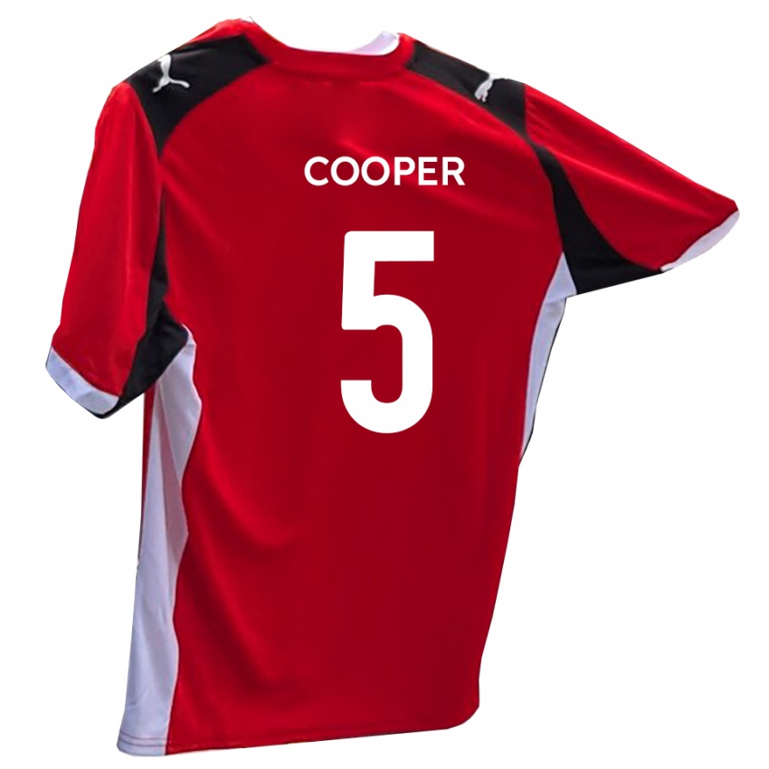 נשים ג'ייק קופר #5 אדום לבן ג'רזי ביתית 2025/26 חולצה קצרה