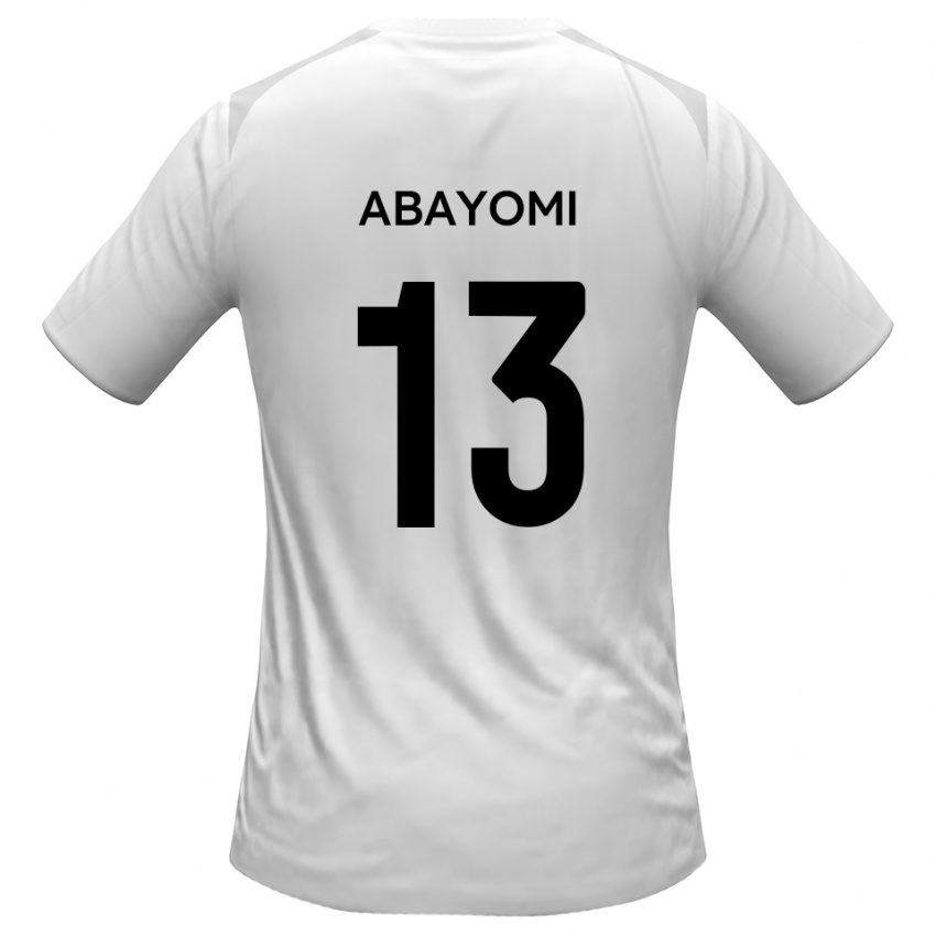 נשים Koju Abayomi #13 לבן אפור ג'רזי ביתית 2025/26 חולצה קצרה