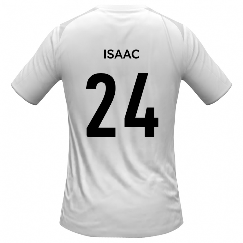 נשים Daniel Isaac #24 לבן אפור ג'רזי ביתית 2025/26 חולצה קצרה