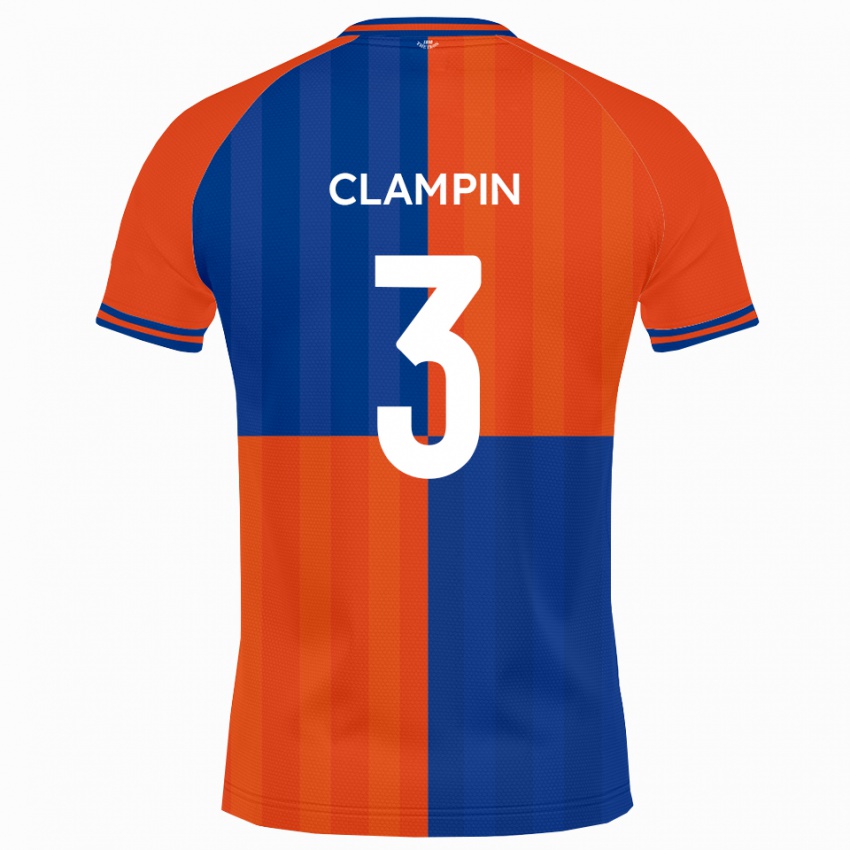 נשים ראיין קלמפין #3 כתום כחול מלכותי ג'רזי ביתית 2025/26 חולצה קצרה