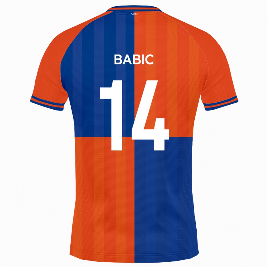 נשים Goran Babic #14 כתום כחול מלכותי ג'רזי ביתית 2025/26 חולצה קצרה