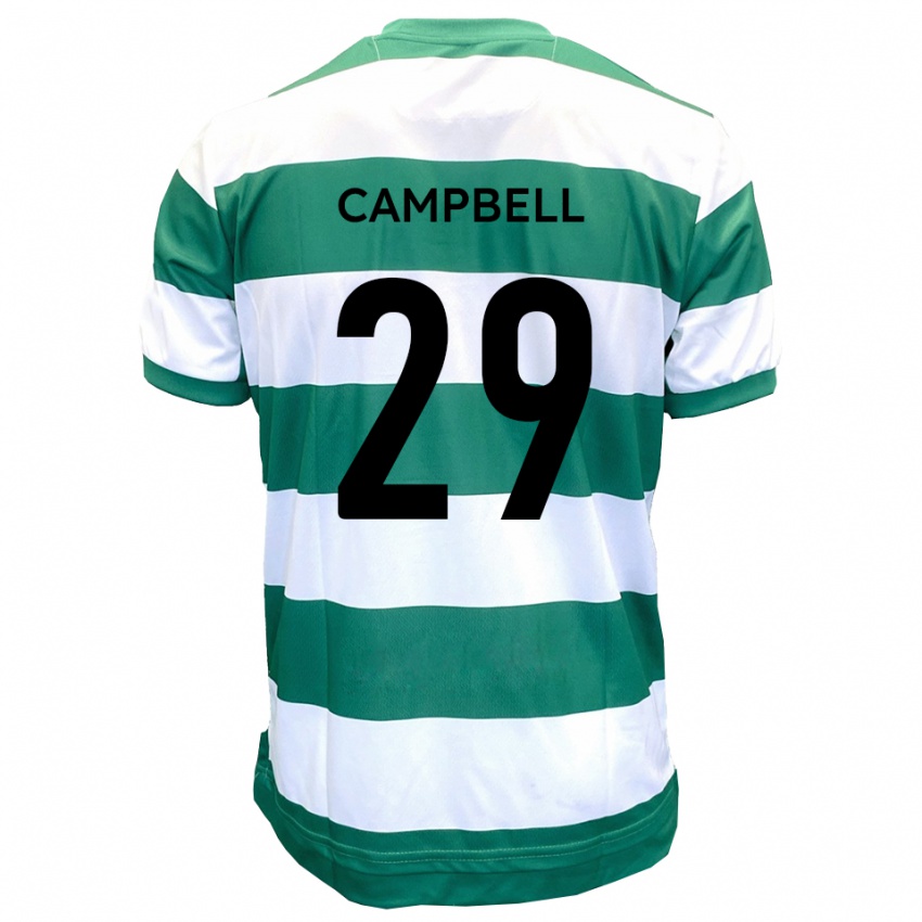 נשים טהבון קמפבל #29 ירוק לבן ג'רזי ביתית 2025/26 חולצה קצרה