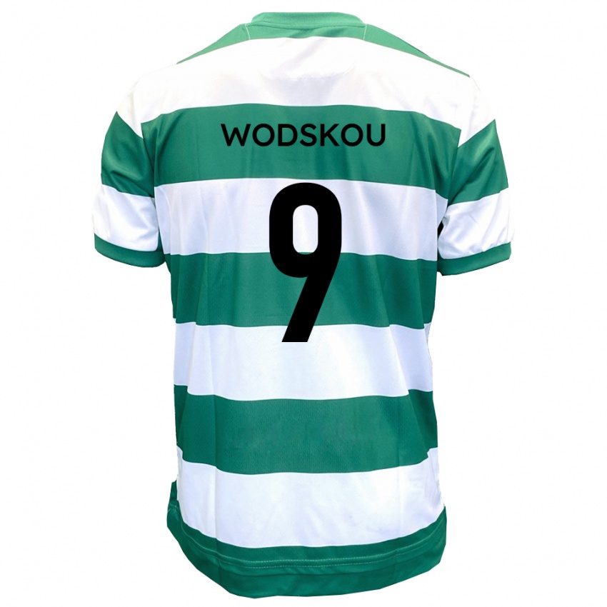 נשים בן וודסקו #9 ירוק לבן ג'רזי ביתית 2025/26 חולצה קצרה
