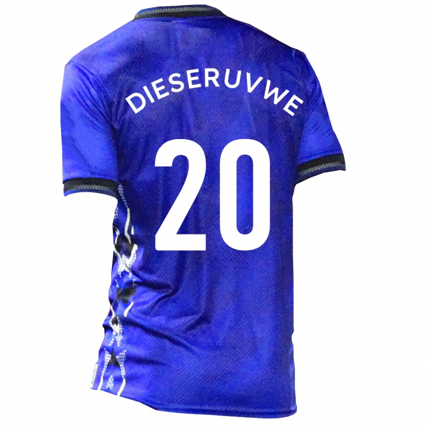 נשים Emmanuel Dieseruvwe #20 כחול לבן ג'רזי ביתית 2025/26 חולצה קצרה