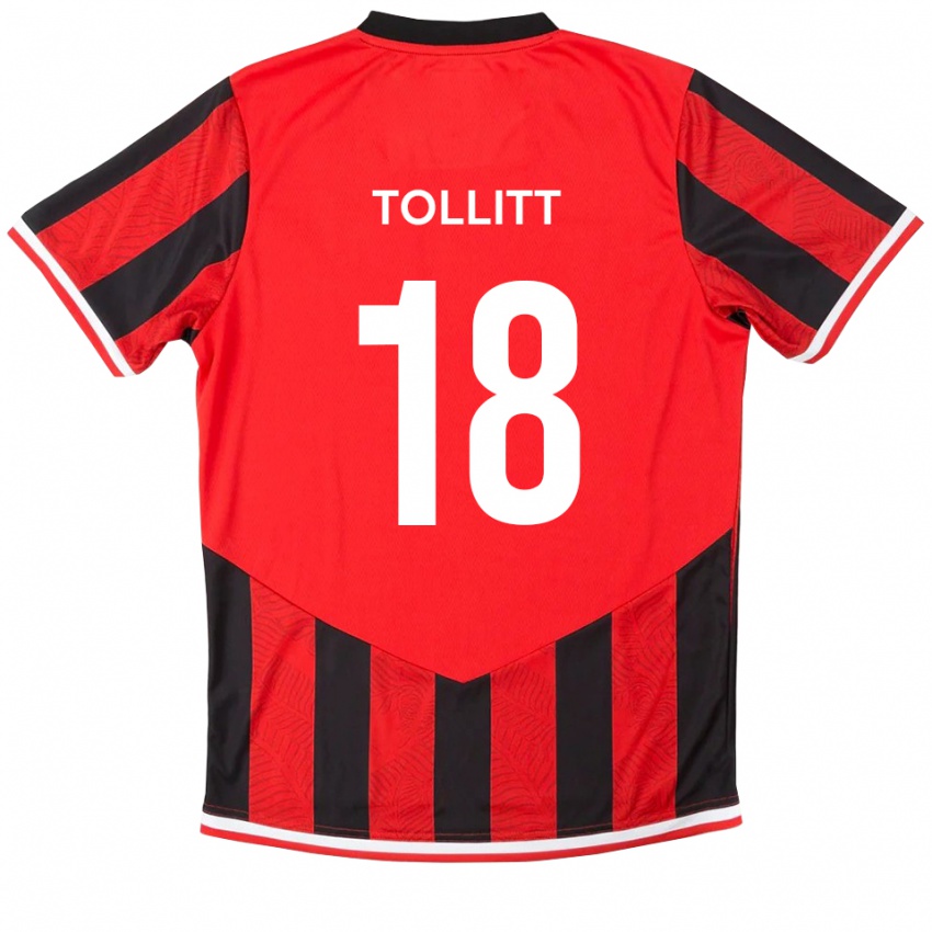 נשים בן טוליט #18 אדום שחור ג'רזי ביתית 2025/26 חולצה קצרה