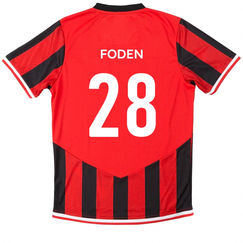 נשים דניאל פודן #28 אדום שחור ג'רזי ביתית 2025/26 חולצה קצרה