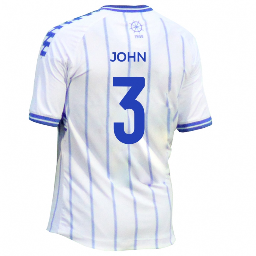 נשים קמרון ג'ון #3 לבן כחול ג'רזי ביתית 2025/26 חולצה קצרה
