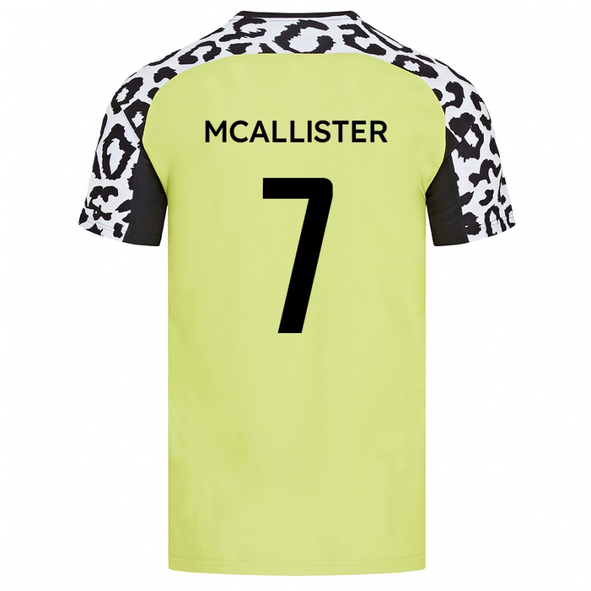 נשים קייל מקאליסטר #7 צהוב פלואורסצנטי ג'רזי ביתית 2025/26 חולצה קצרה
