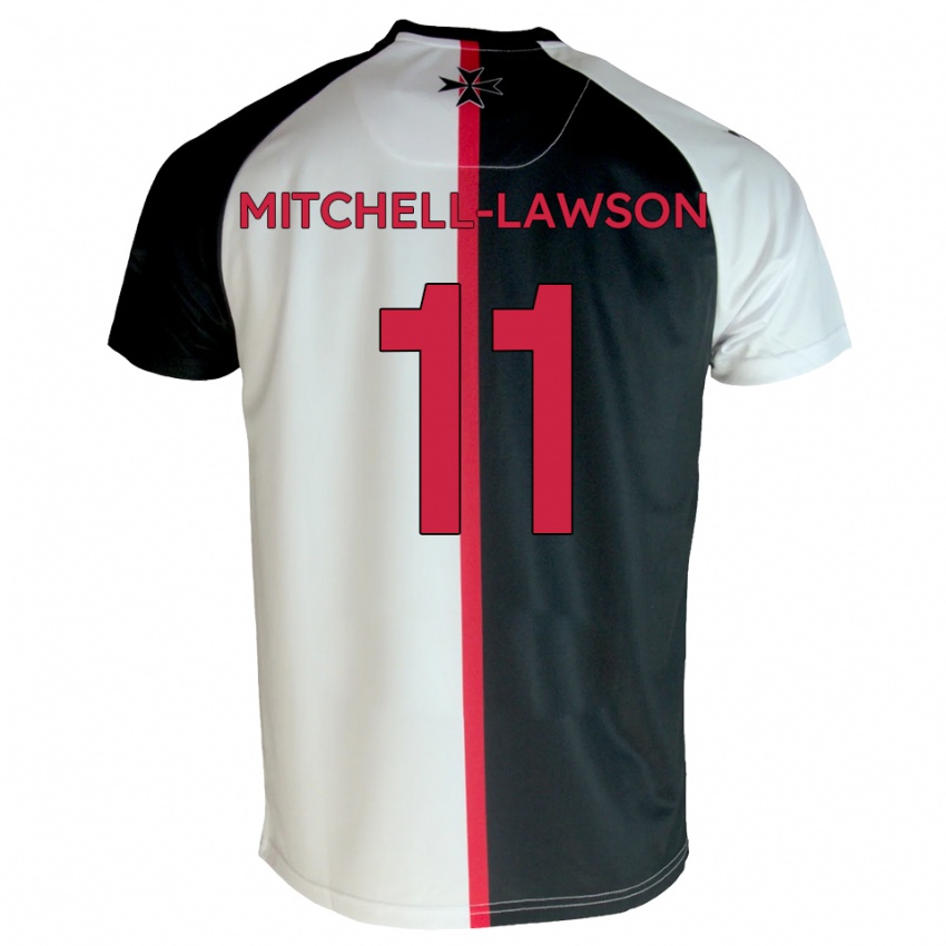 נשים ג'יידן מיטשל-לוסון #11 לבן שחור ג'רזי ביתית 2025/26 חולצה קצרה