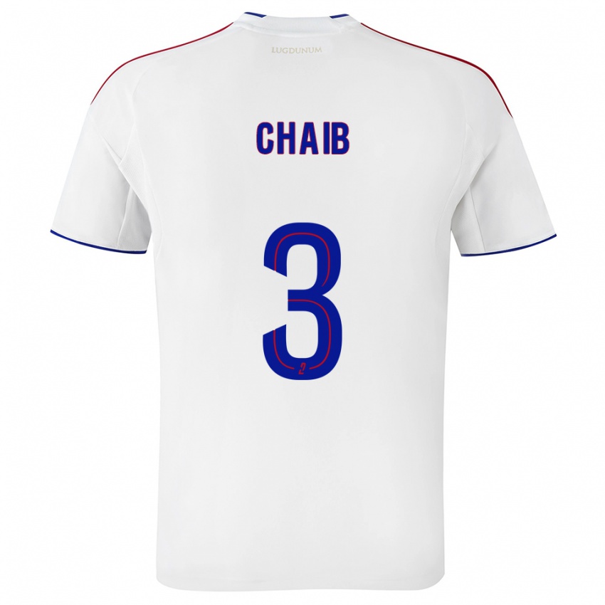 נשים יאסין חייב #3 לבן אדום ג'רזי ביתית 2025/26 חולצה קצרה