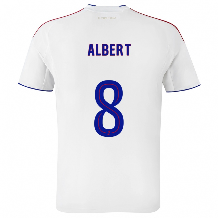 נשים קורבין אלברט #8 לבן אדום ג'רזי ביתית 2025/26 חולצה קצרה
