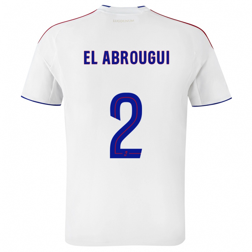 נשים Wassim El Abrougui #2 לבן אדום ג'רזי ביתית 2025/26 חולצה קצרה