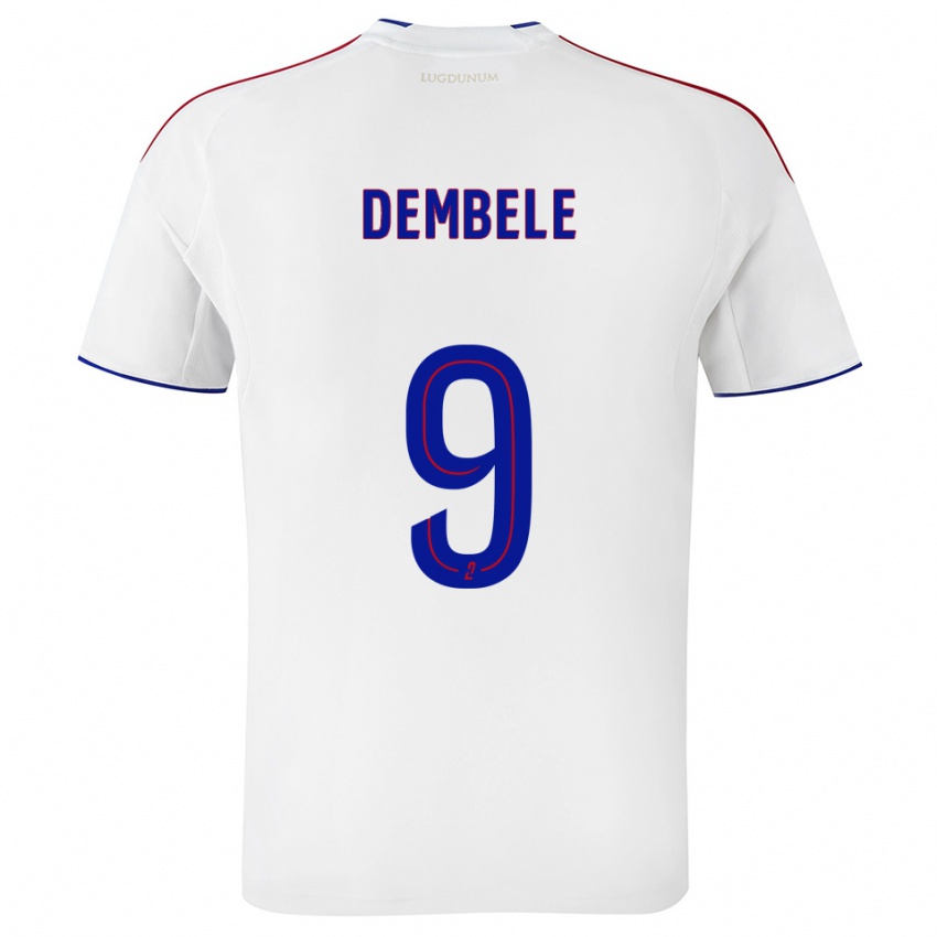 נשים מוסא דמבלה #9 לבן אדום ג'רזי ביתית 2025/26 חולצה קצרה