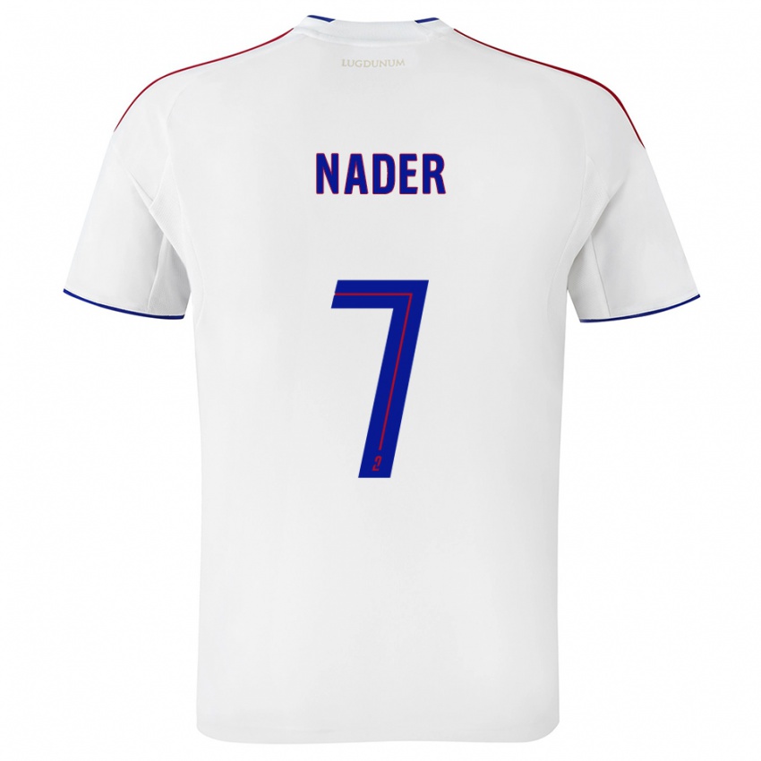 נשים Saad Nader #7 לבן אדום ג'רזי ביתית 2025/26 חולצה קצרה