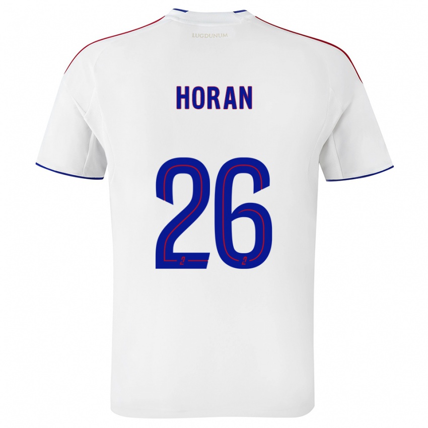 נשים לינדזי הורן #26 לבן אדום ג'רזי ביתית 2025/26 חולצה קצרה