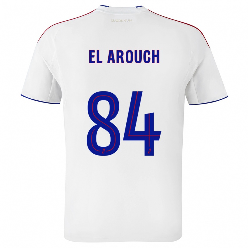 נשים מוחמד אל ארוך #84 לבן אדום ג'רזי ביתית 2025/26 חולצה קצרה