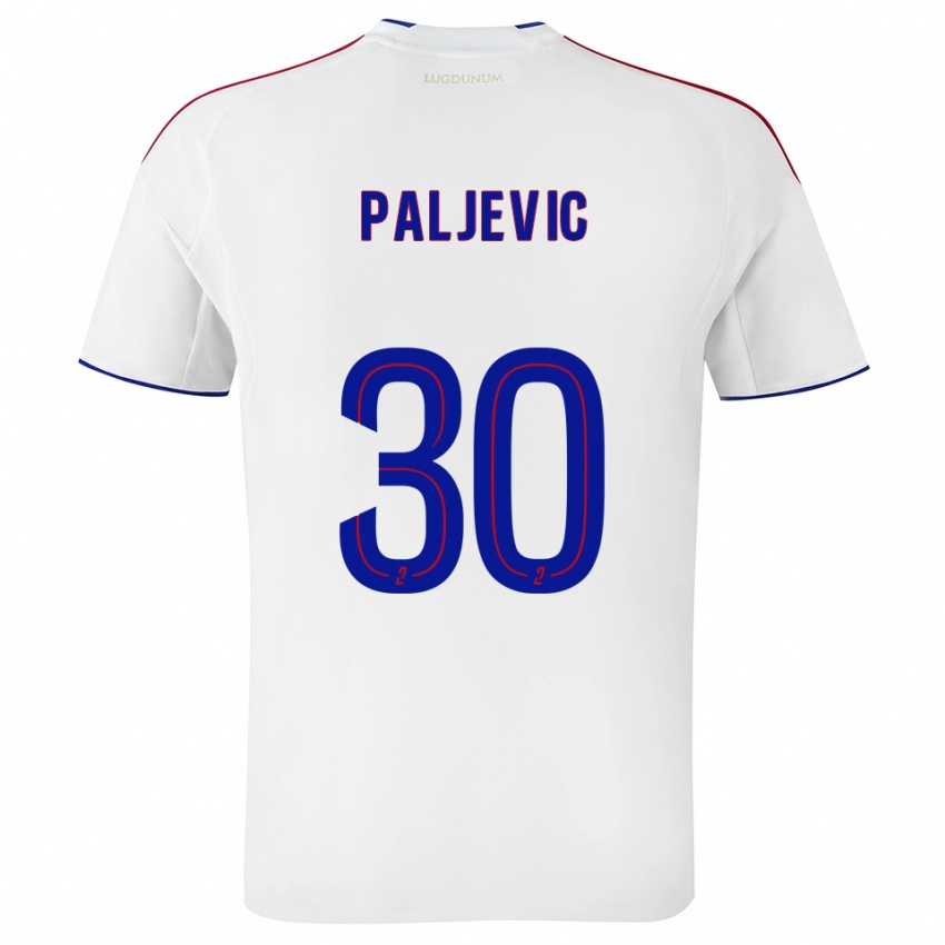 נשים אליסיה פאלייביץ' #30 לבן אדום ג'רזי ביתית 2025/26 חולצה קצרה