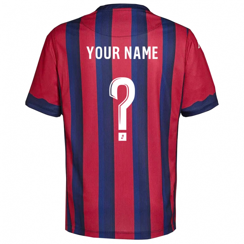 נשים השם שלך #0 בורדו כחול נייבי ג'רזי ביתית 2025/26 חולצה קצרה