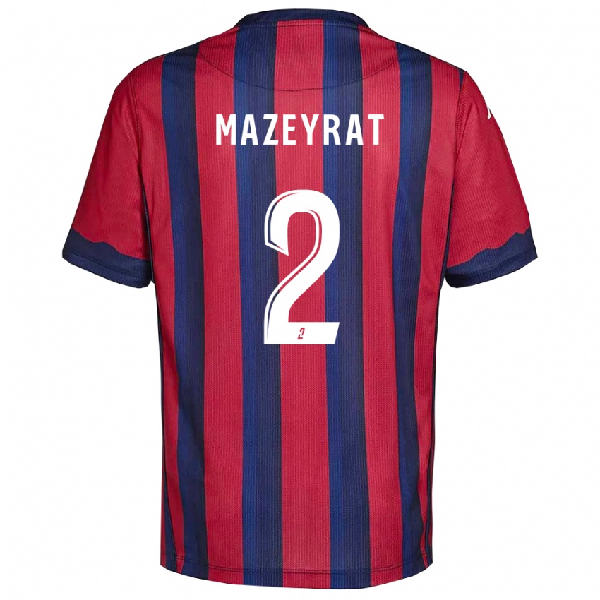 נשים גאבן מזיראט #2 בורדו כחול נייבי ג'רזי ביתית 2025/26 חולצה קצרה