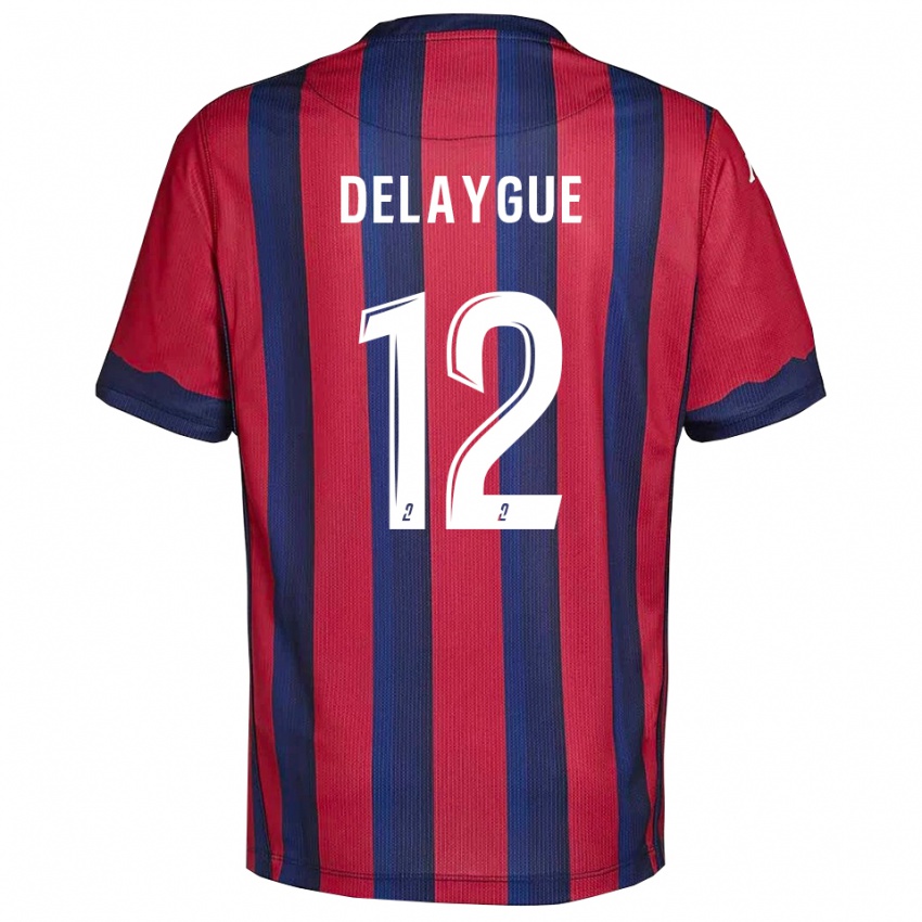 נשים Lorenzo Delaygue #12 בורדו כחול נייבי ג'רזי ביתית 2025/26 חולצה קצרה