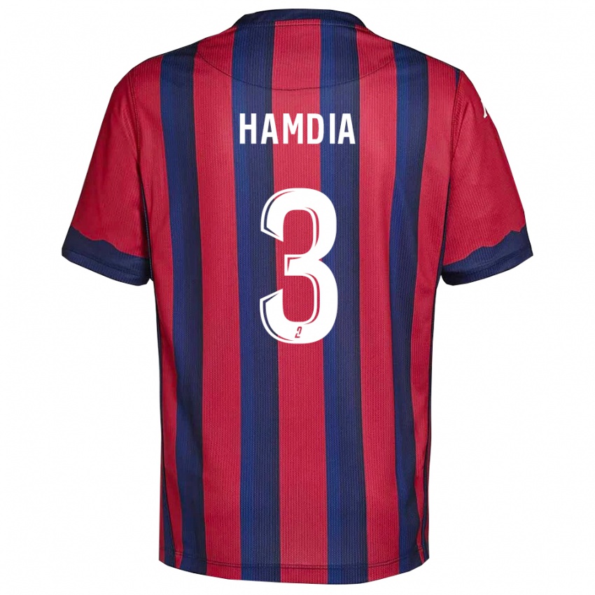 נשים Ilyes Hamdia #3 בורדו כחול נייבי ג'רזי ביתית 2025/26 חולצה קצרה