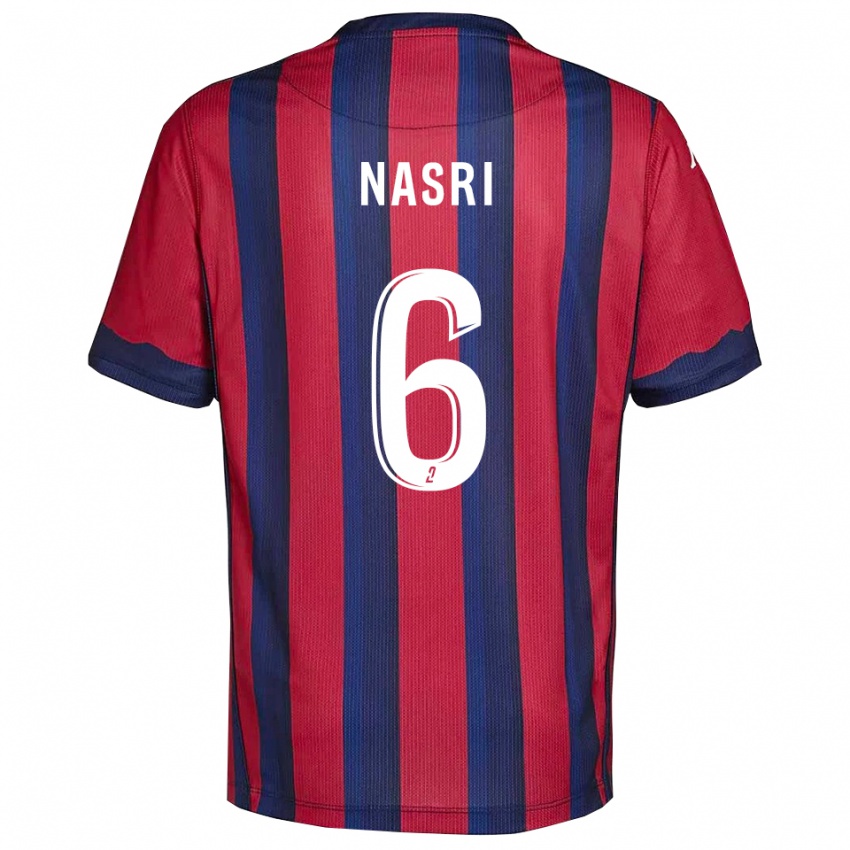 נשים Rayane Nasri #6 בורדו כחול נייבי ג'רזי ביתית 2025/26 חולצה קצרה