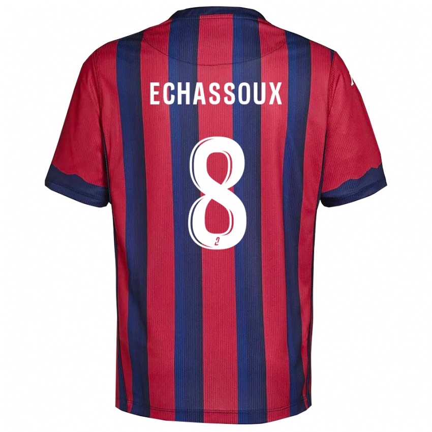 נשים Augustin Echassoux #8 בורדו כחול נייבי ג'רזי ביתית 2025/26 חולצה קצרה